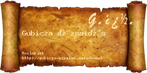 Gubicza Ézsaiás névjegykártya